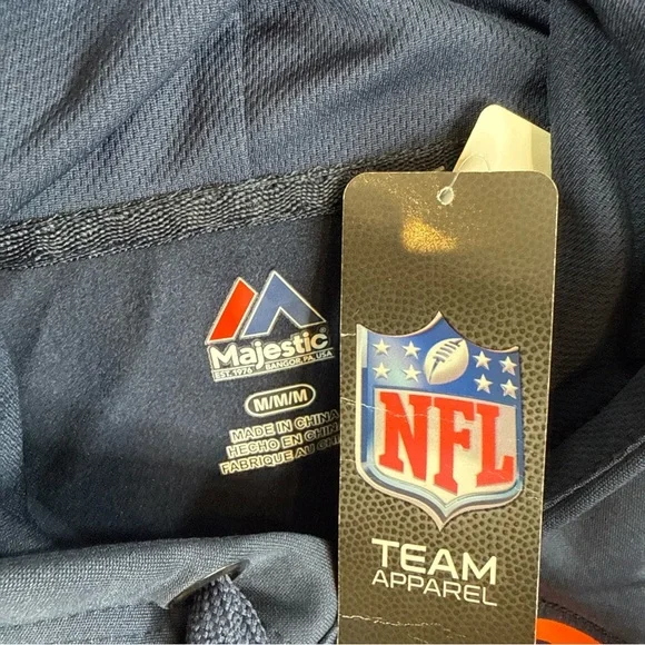 Majestic Navy Hoodie with Orange Bears Logo - Picture 3 of 6